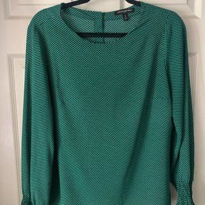 Green and Black Long Sleeve Blouse